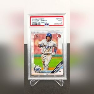 PSA 9 Wander Franco 2019 Bowman Prospects 1st Bowman #BP100 Tampa Bay Rays